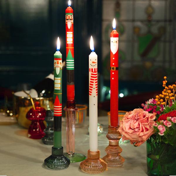 Talking Tables Green & Red Nutcracker Christmas Dinner Candles - 2 Pack