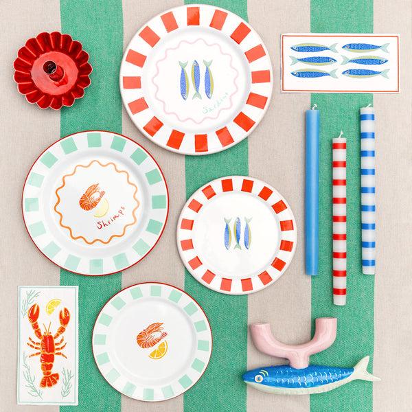 Talking Tables Green Stripe Cotton XL Tablecloth - 160cm X 250cm