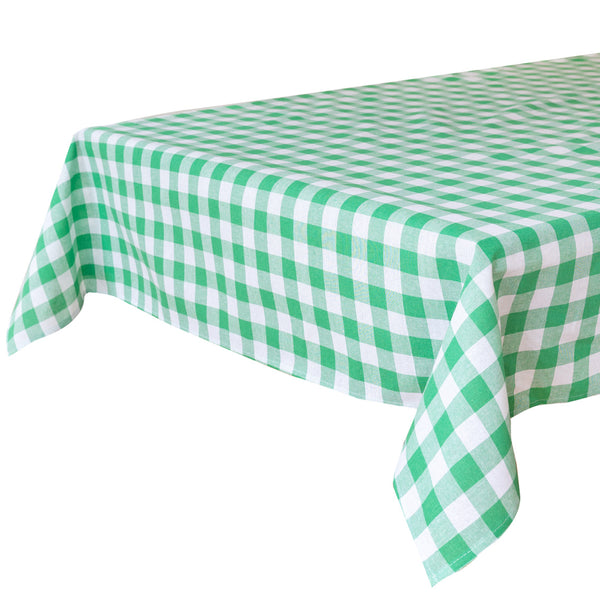 Talking Tables Green & White Gingham Fabric Tablecloth