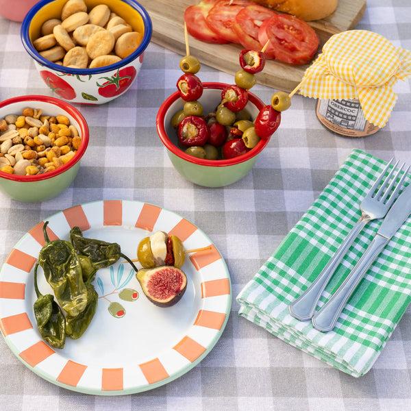 Talking Tables Grey & White Gingham Fabric Tablecloth