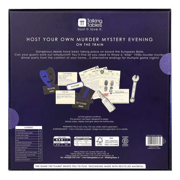 Talking Tables Host Your Own Murder Mystery On The Train