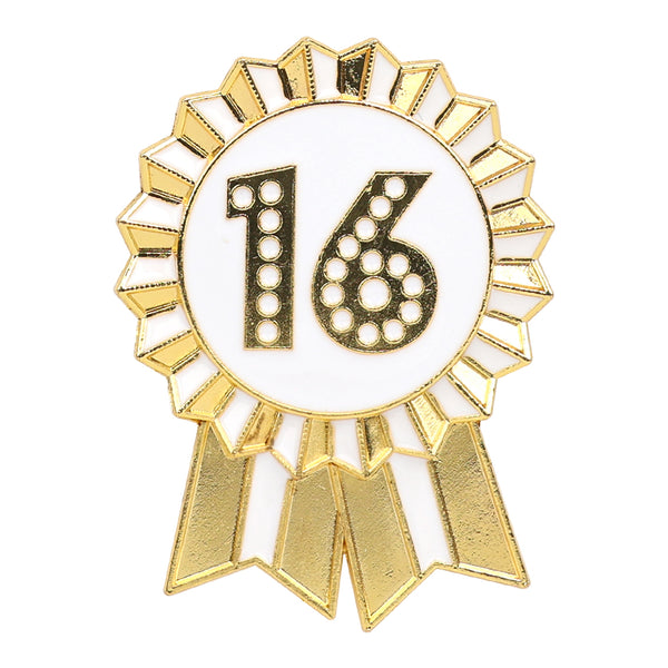 talking tables Luxe Gold Enamel Birthday Pin Badge - 16