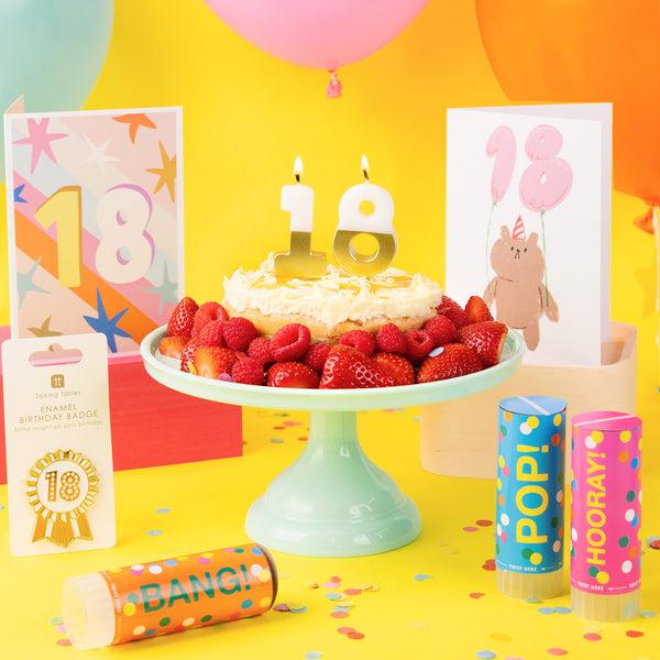 Talking Tables Luxe Gold Enamel Birthday Pin Badge - 18