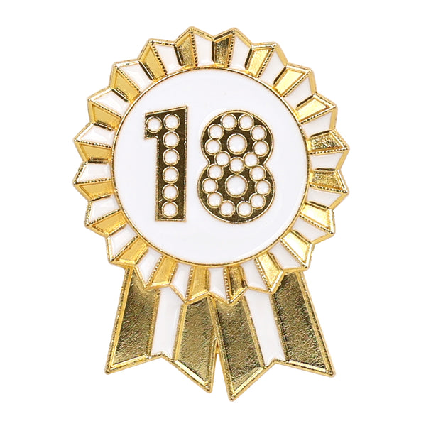 talking tables Luxe Gold Enamel Birthday Pin Badge - 18