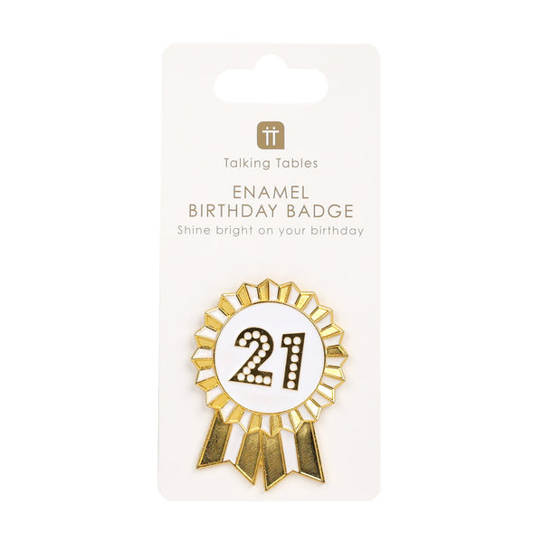 Talking Tables Luxe Gold Enamel Birthday Pin Badge - 21