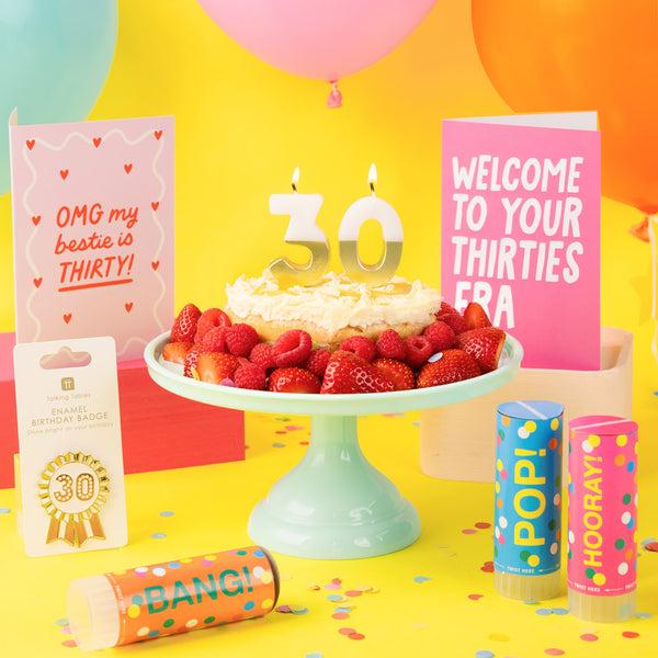 Talking Tables Luxe Gold Enamel Birthday Pin Badge - 30