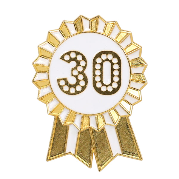 talking tables Luxe Gold Enamel Birthday Pin Badge - 30