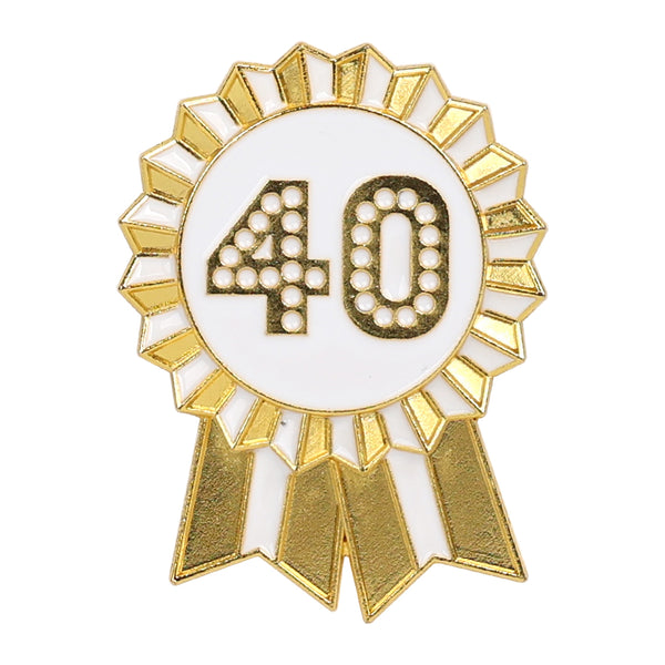 talking tables Luxe Gold Enamel Birthday Pin Badge - 40