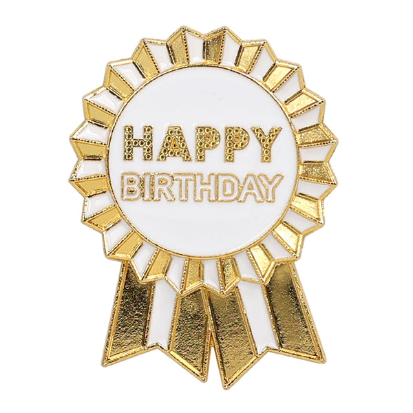 talking tables Luxe Gold Enamel "Happy Birthday" Pin Badge