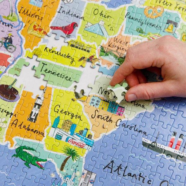Talking Tables Map Of The USA Jigsaw Puzzle - 1000 Pieces