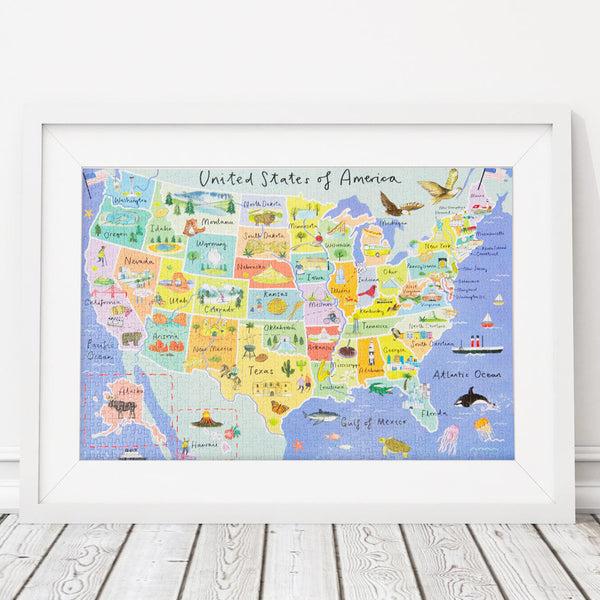 Talking Tables Map Of The USA Jigsaw Puzzle - 1000 Pieces
