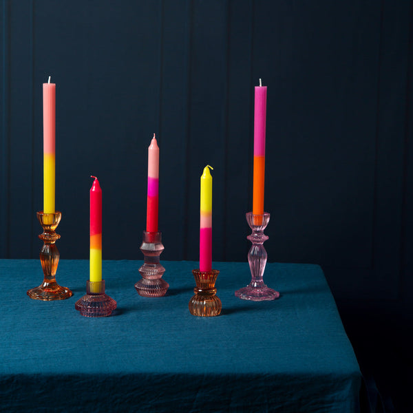 Talking Tables Ombre Pink Yellow And Orange Dinner Candles - 3 Pack