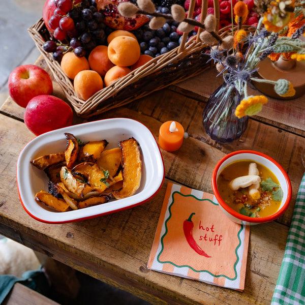 Talking Tables Orange "Hot Stuff" Chilli Enamel Dish - 20cm