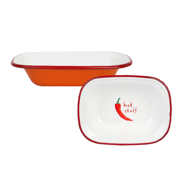 talking tables Orange "Hot Stuff" Chilli Enamel Dish - 20cm