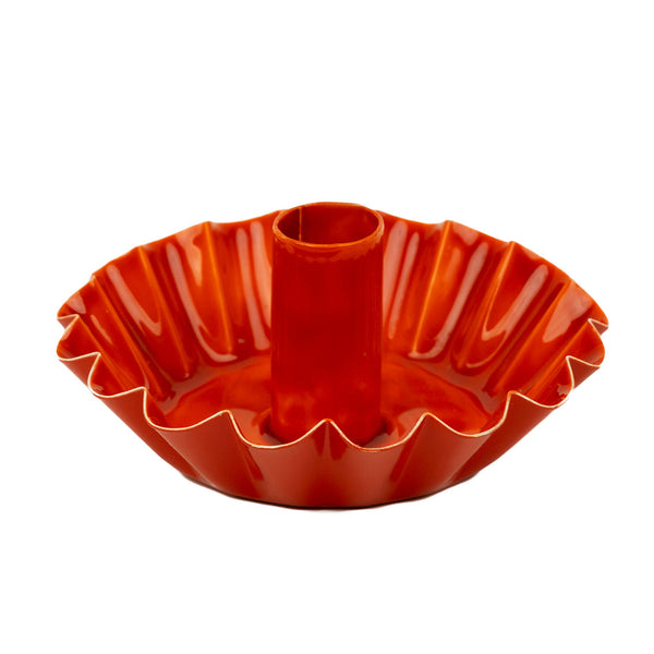 talking tables Orange Scalloped Metal Dinner Candle Holder