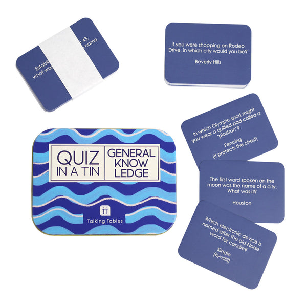 talking tables Quiz in a Tin - General Knowledge - 200 Questions