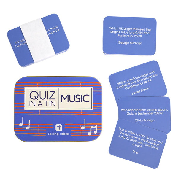 Talking Tables Quiz In A Tin - Music Trivia - 200 Questions