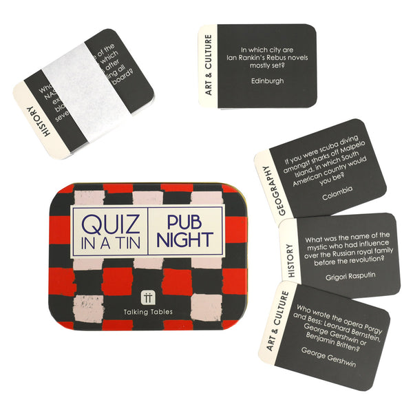 Talking Tables Quiz In A Tin - Pub Night - 200 Questions