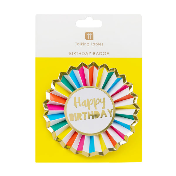 Talking Tables Rainbow Brights Happy Birthday Badge