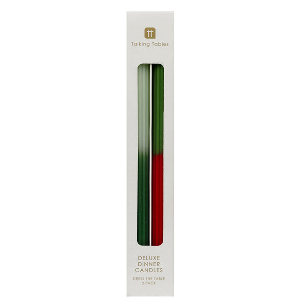 Talking Tables Red & Green Ombre Dinner Candles - 2 Pack