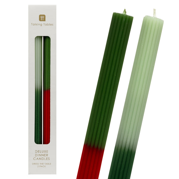 talking tables Red & Green Ombre Dinner Candles - 2 Pack