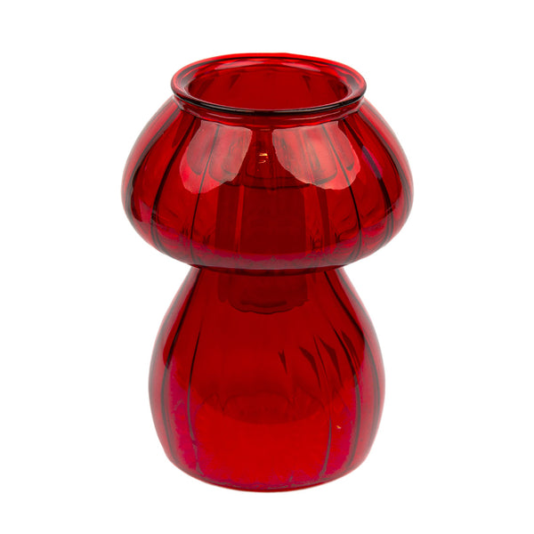 talking tables Red Mushroom Glass Candle Holder & Bud Vase