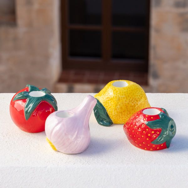 Talking Tables Strawberry Ceramic Candle Holder - 6cm