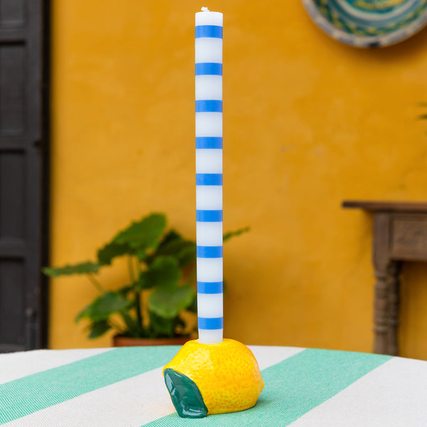 Talking Tables Blue & White Stripe Dinner Candle