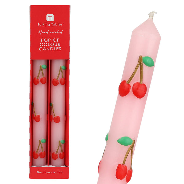 talking tables Cherry Dinner Candles - 2 Pack