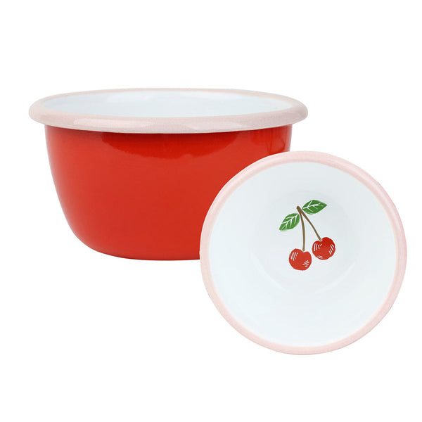 talking tables Cherry Red Enamel Bowl - 10cm
