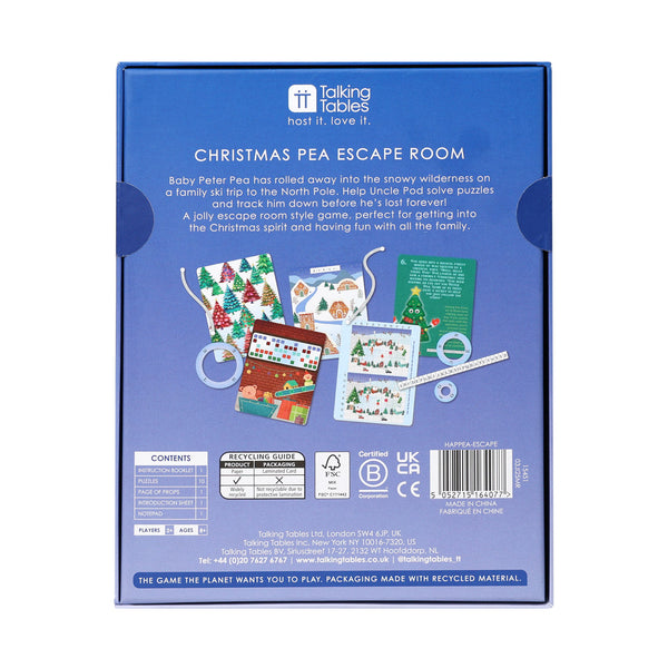 Talking Tables Christmas Escape Room - Pea Edition