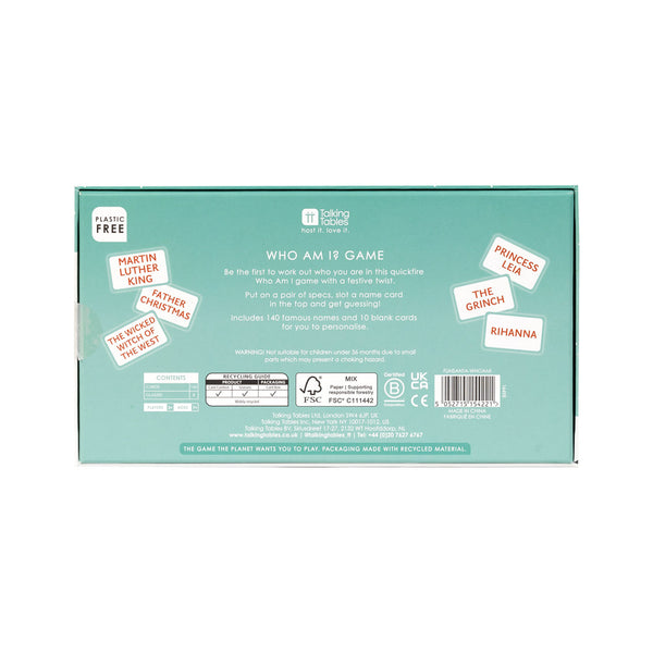 Talking Tables Christmas Family Who Am I Game