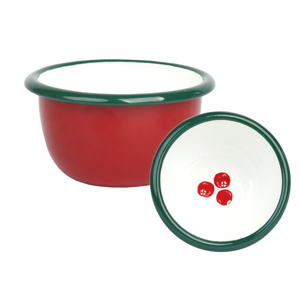talking tables Cranberry Red Enamel Bowl - 10cm