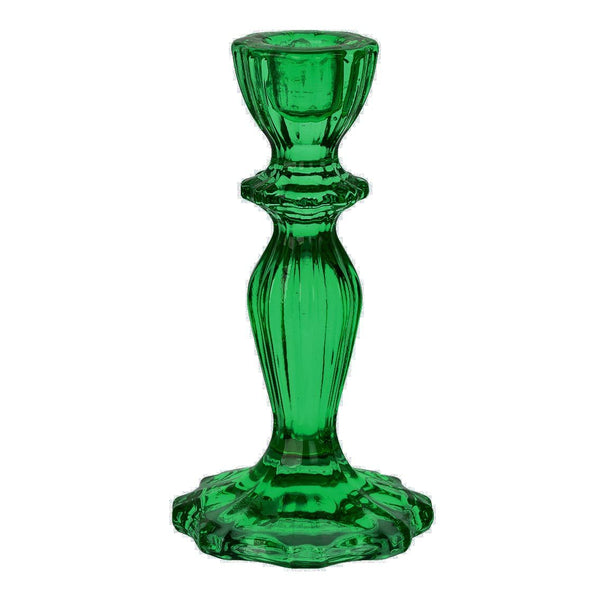 talking tables Dark Green Glass Candlestick Holder