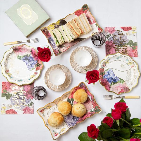 Talking Tables Floral Paper Serving Platter - 4 Pack