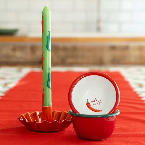 Talking Tables Green Chilli Dinner Candles - 2 Pack