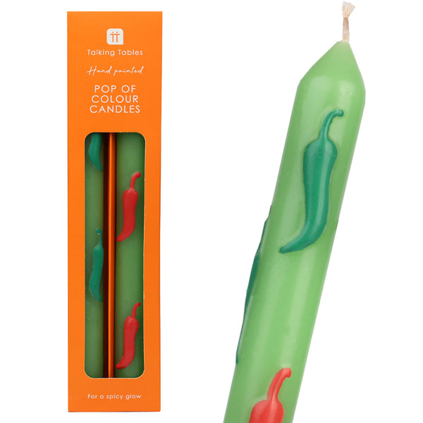 Talking Tables Green Chilli Dinner Candles - 2 Pack