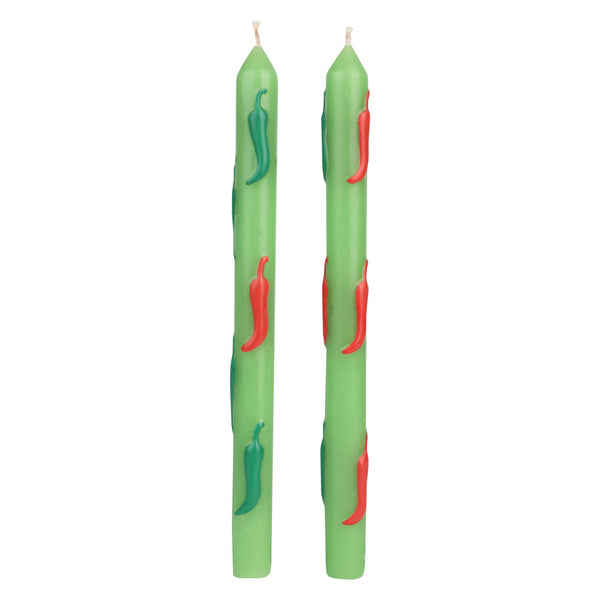 talking tables Green Chilli Dinner Candles - 2 Pack