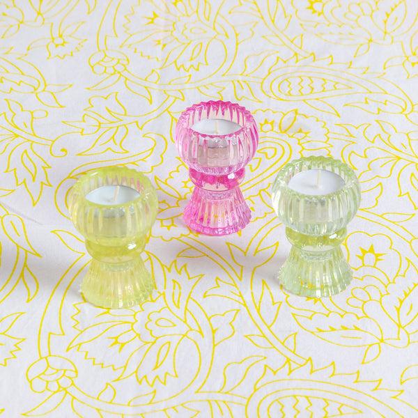 Talking Tables Green Glass Candle Holder - Small