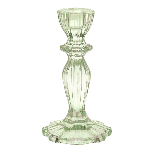 talking tables Green Glass Candlestick Holder