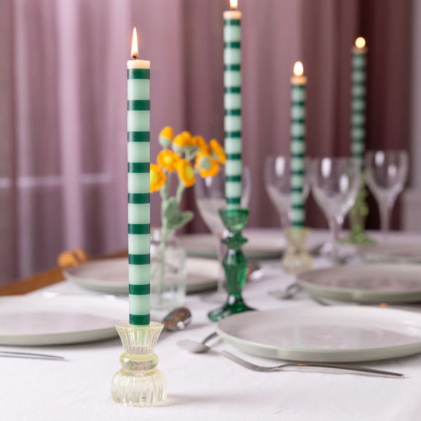 Talking Tables Green Stripe Dinner Candle