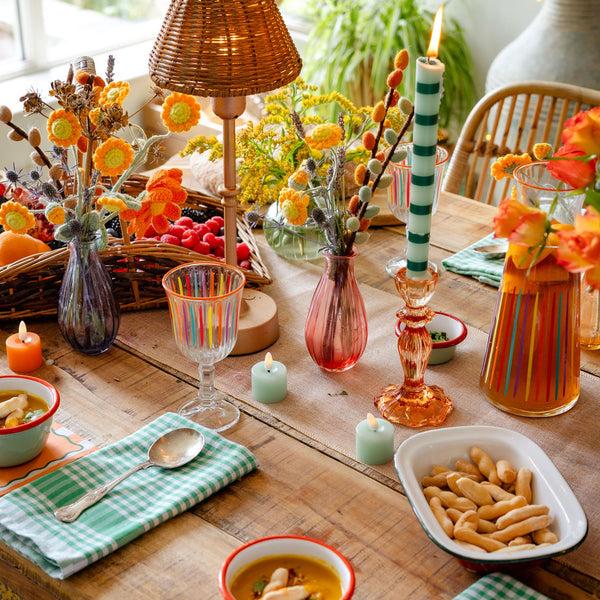 Talking Tables Green Stripe Dinner Candle