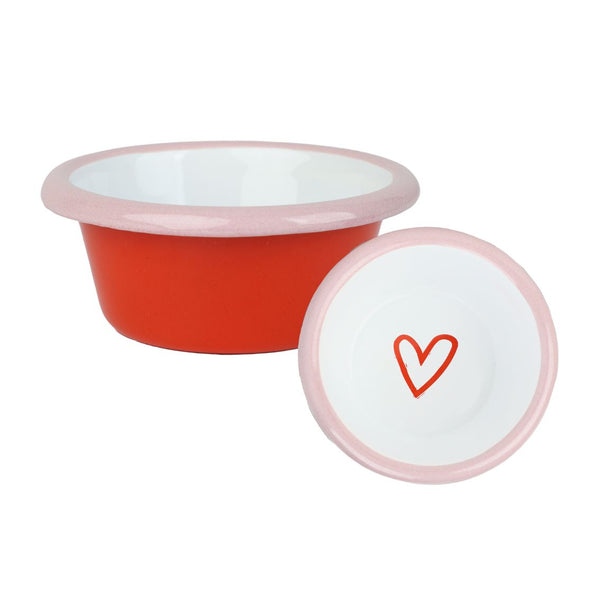 talking tables Heart Red Enamel Dip Dish - 8cm