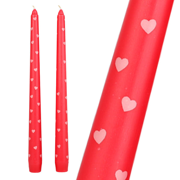 talking tables Heart Taper Dinner Candles - 2 Pack