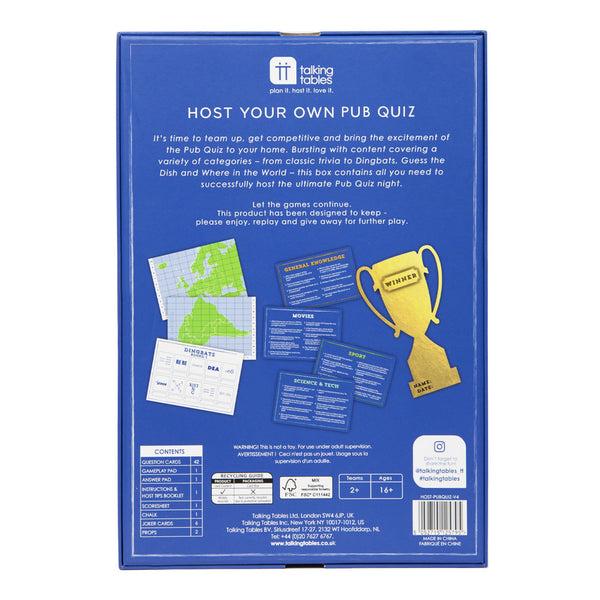 Talking Tables Host Your Own Pub Quiz Game
