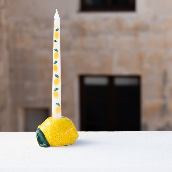 Talking Tables Lemon Ceramic Candle Holder - 6cm