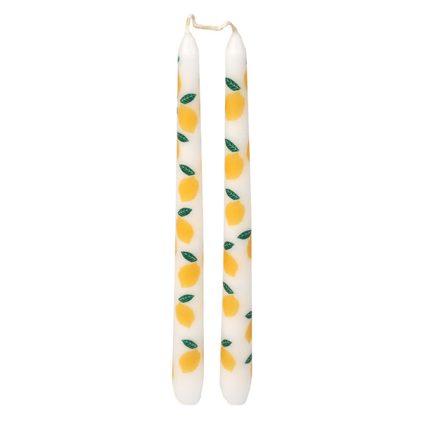 talking tables Lemon Taper Dinner Candles - 2 Pack