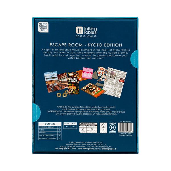 Talking Tables Mini Escape Room Game - Kyoto Edition