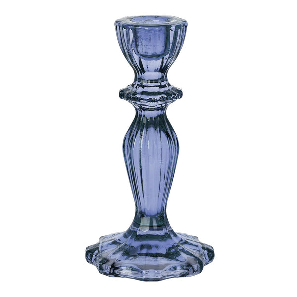 talking tables Navy Glass Candlestick Holder