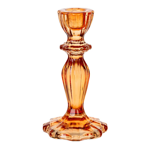 talking tables Orange Glass Candlestick Holder